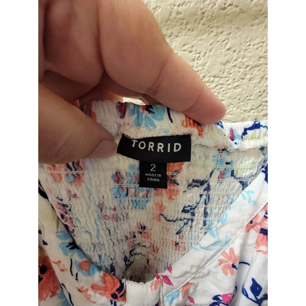 Torrid Asymmetrical Maxi Dress Floral Print Size 2 (2X) - Picture 2 of 4